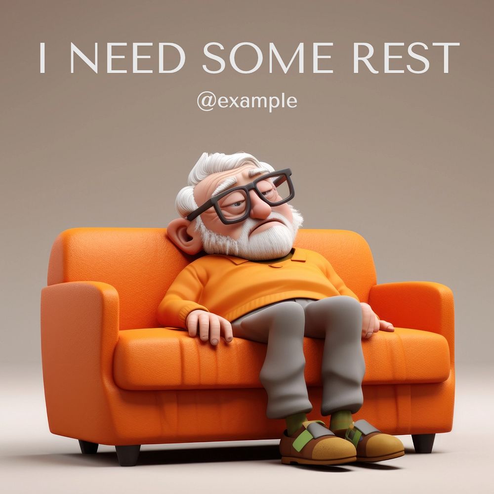 Need rest Instagram post template, editable text