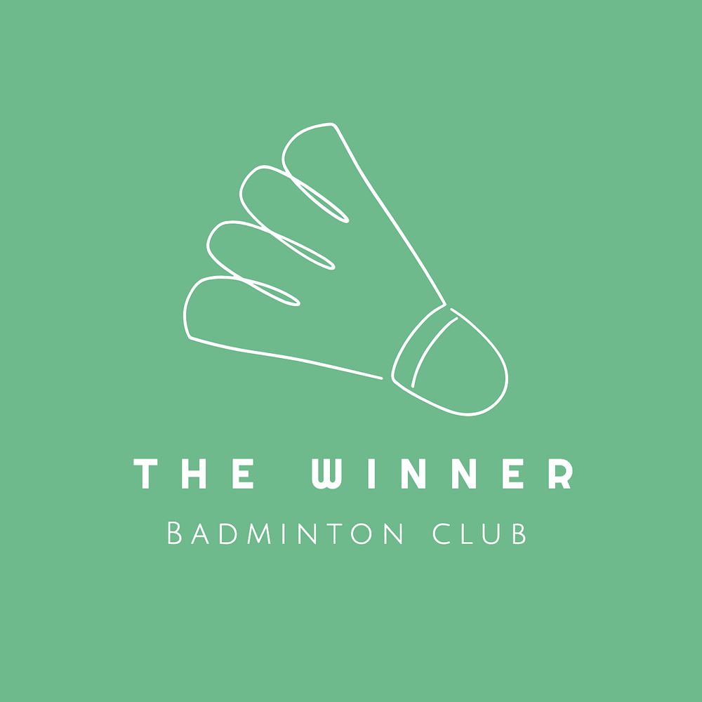 Badminton club editable logo, minimal line art design