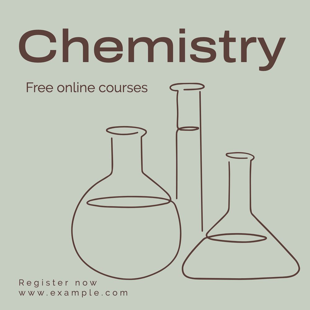 Chemistry Instagram post template, editable text