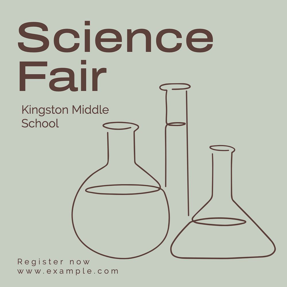 Science Fair Instagram post template, editable text