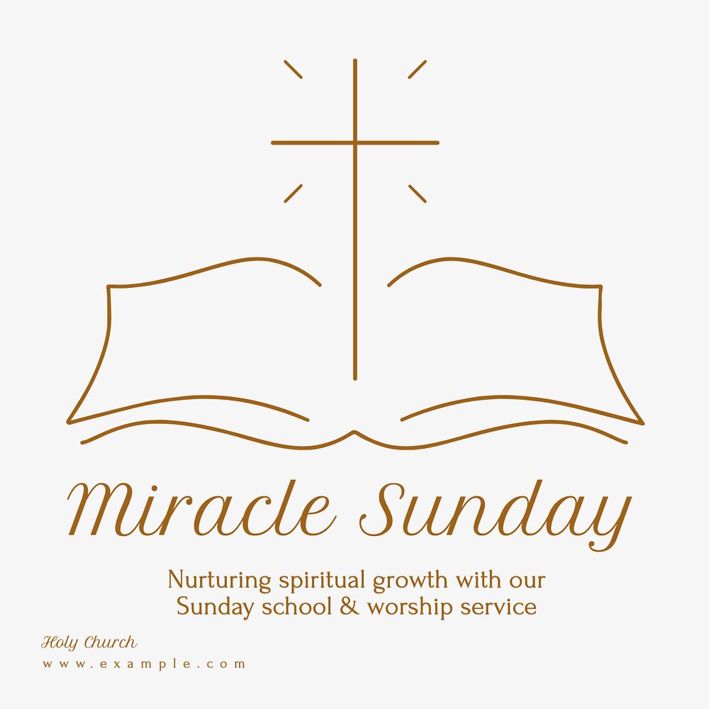 Sunday service Instagram post template, editable text