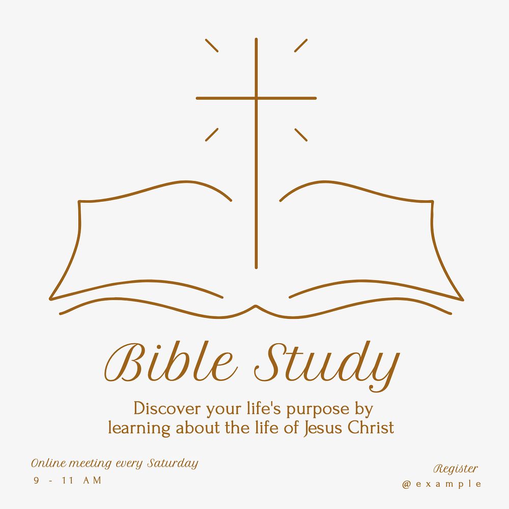 Bible study Instagram post template, editable text