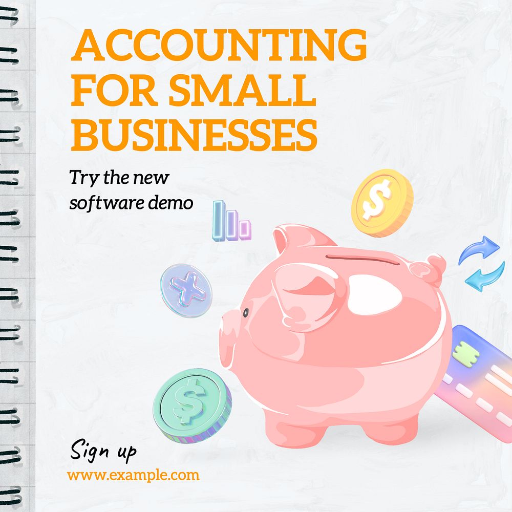 Accounting tips Instagram post template, editable design