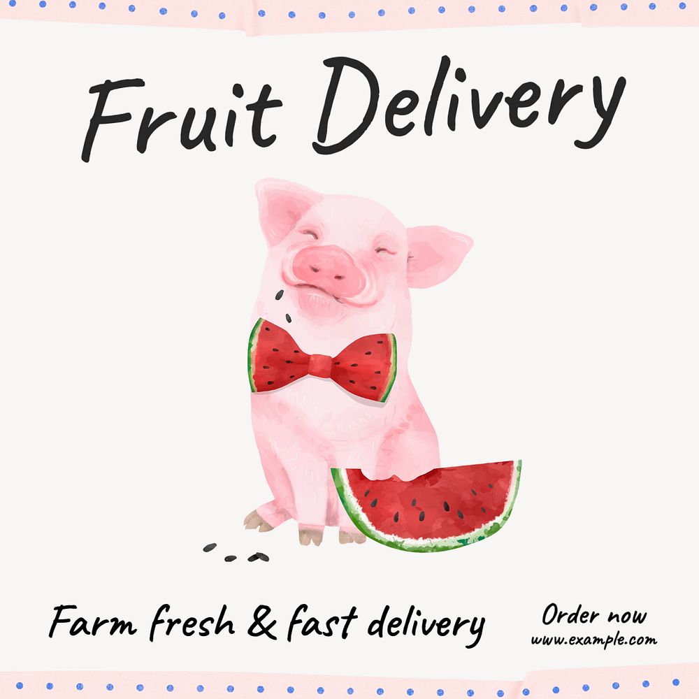 Fruit delivery Instagram post template, editable text