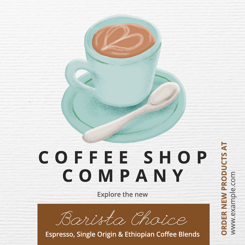 Barista choice Instagram post template, editable text