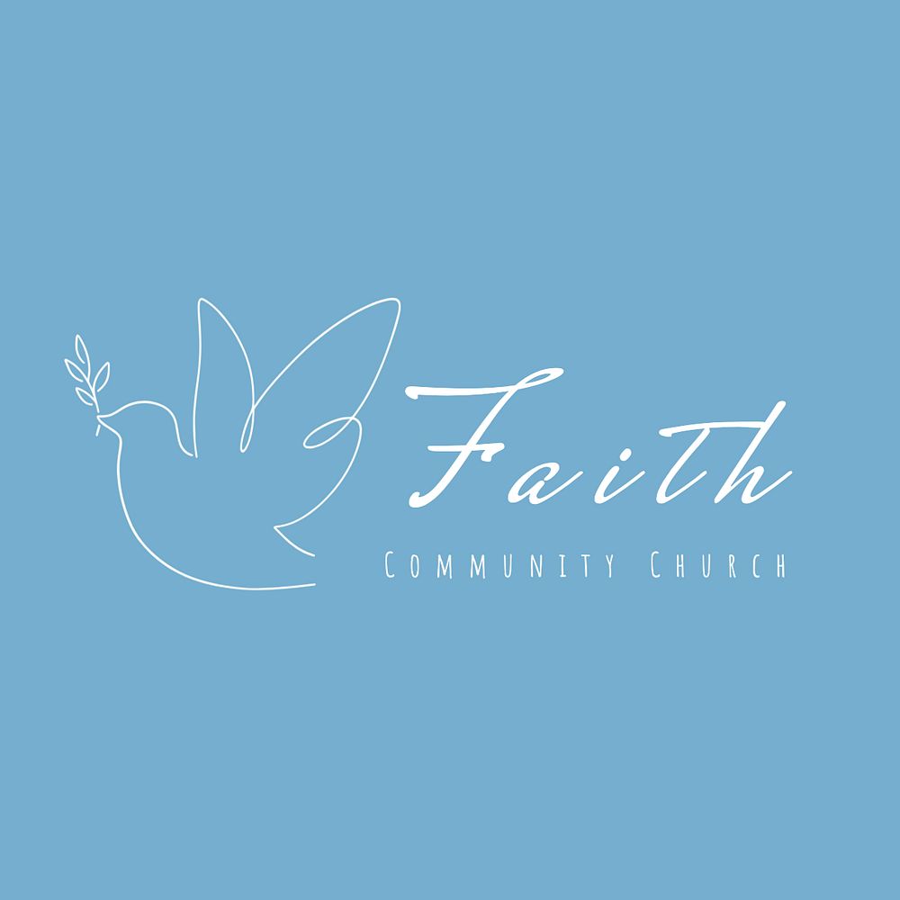 Community church editable logo, minimal line art design