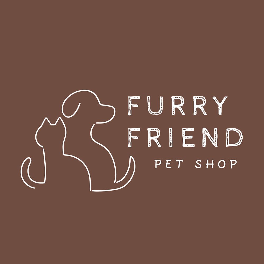 Pet shop editable logo, minimal line art design