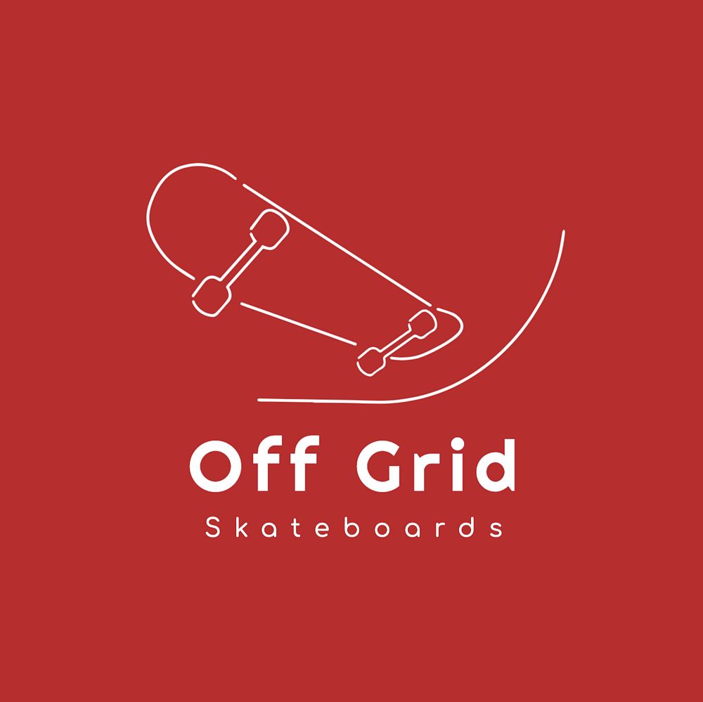 Skateboard shop editable logo, minimal line art design