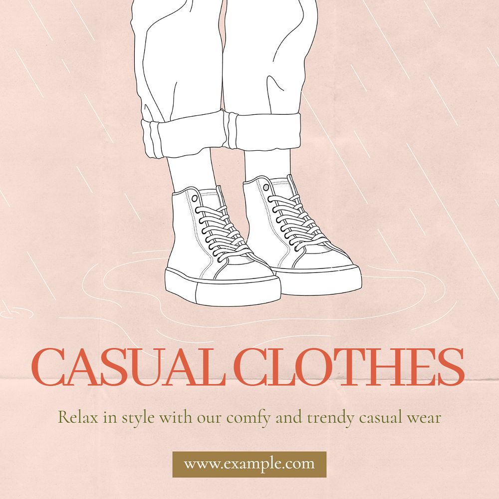 Casual clothes Instagram post template, editable text