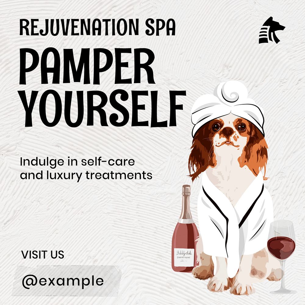 Rejuvenation spa pamper yourself Instagram post template, editable text