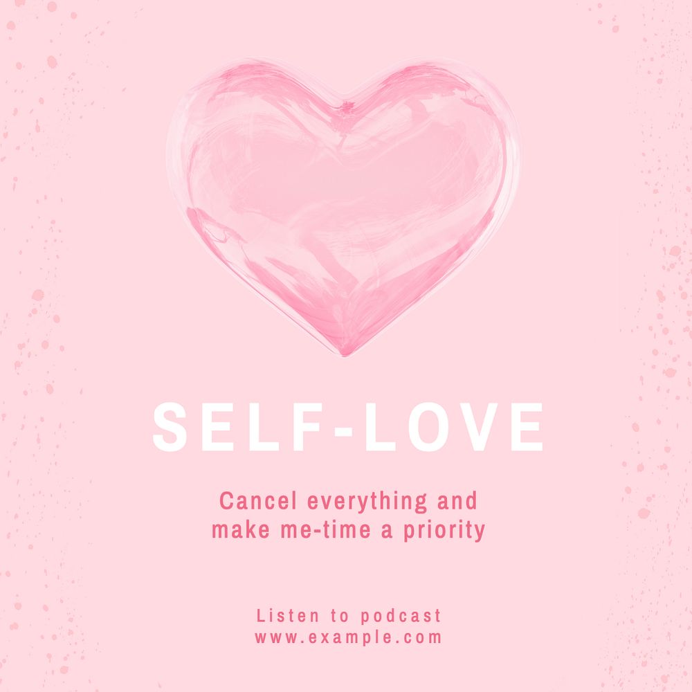 Self-love  Instagram post template, editable text