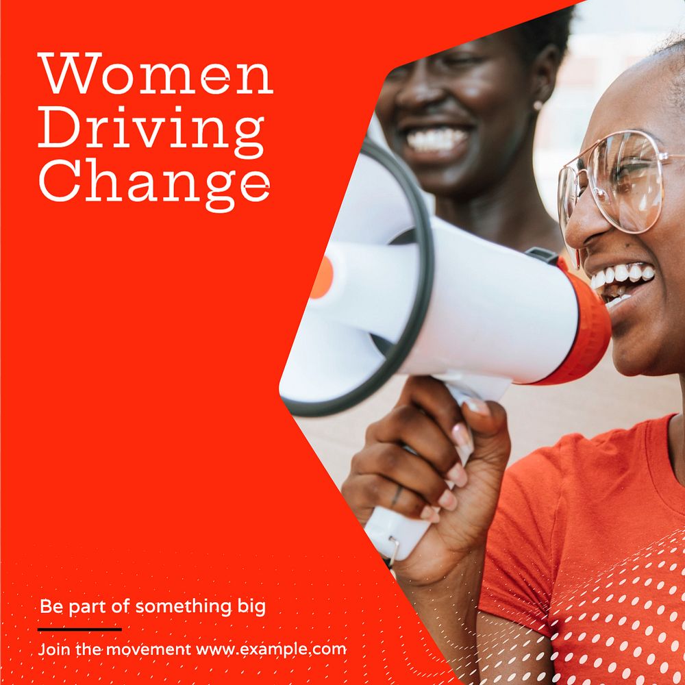 Women driving change  Instagram post template, editable text