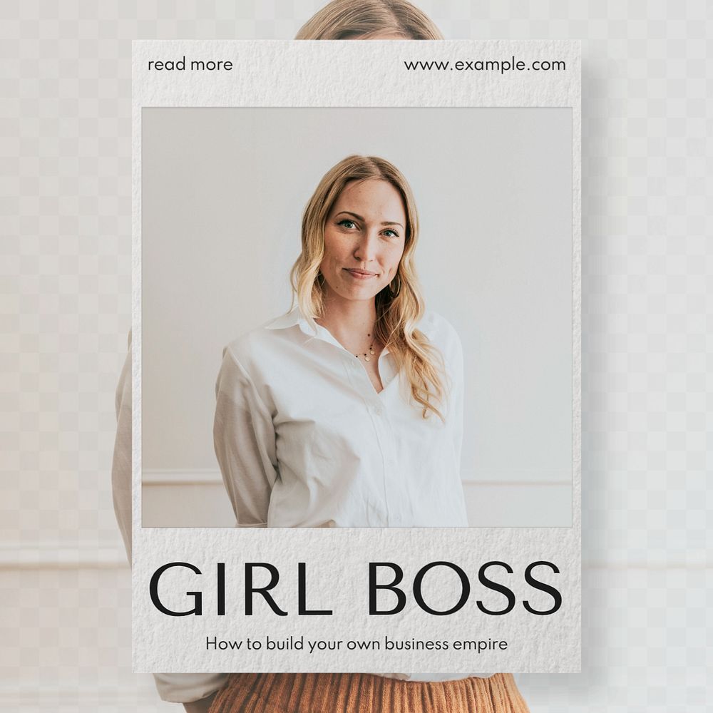 Girl boss Instagram post template, editable text