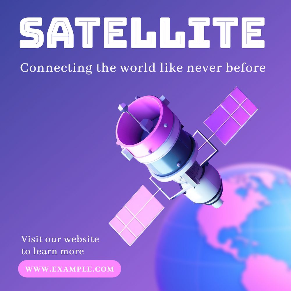 Satellite technology Instagram post template, editable design