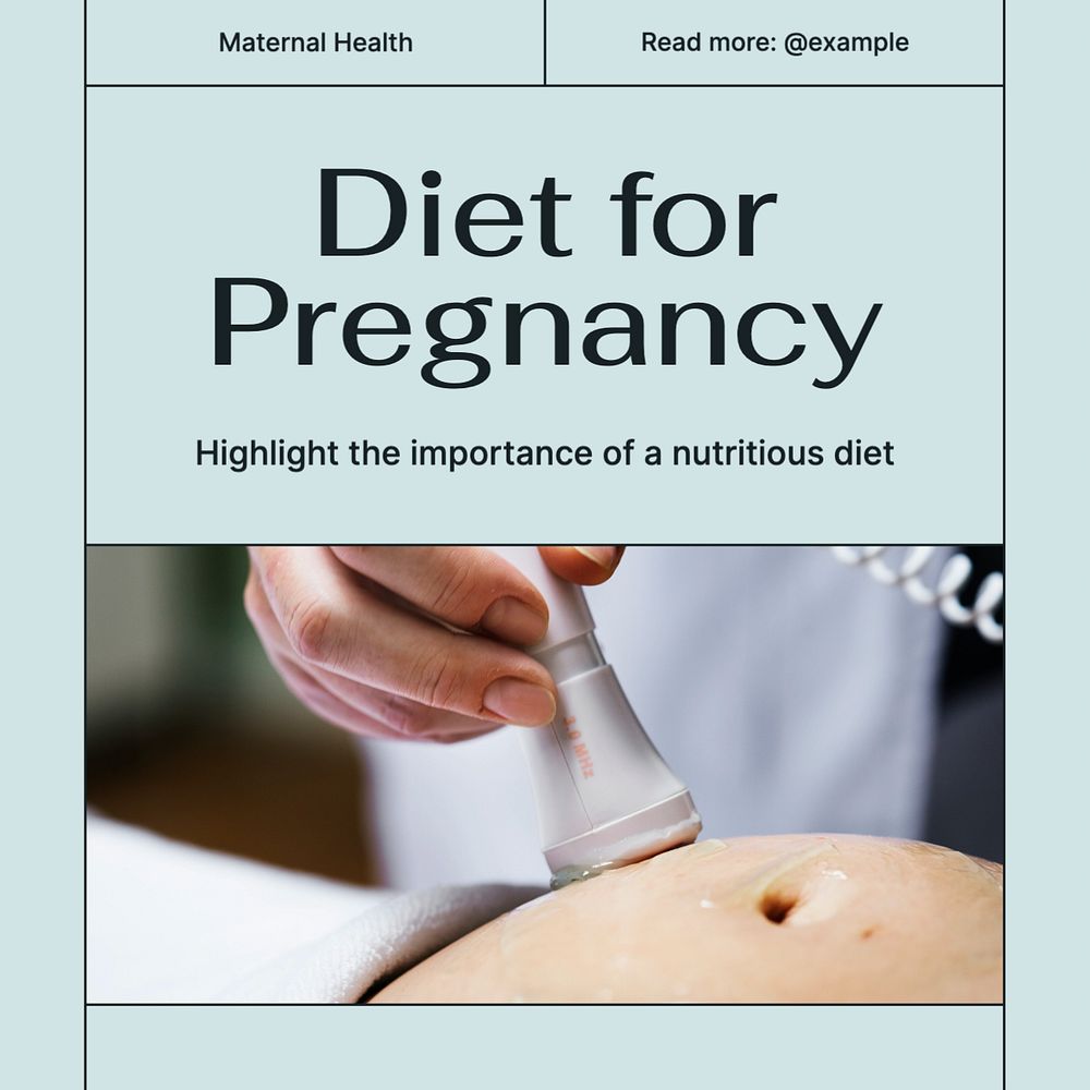 Pregnancy diet Instagram post template, editable text