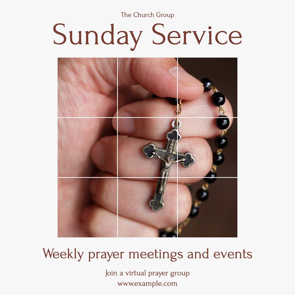 Sunday Service Instagram post template, editable design