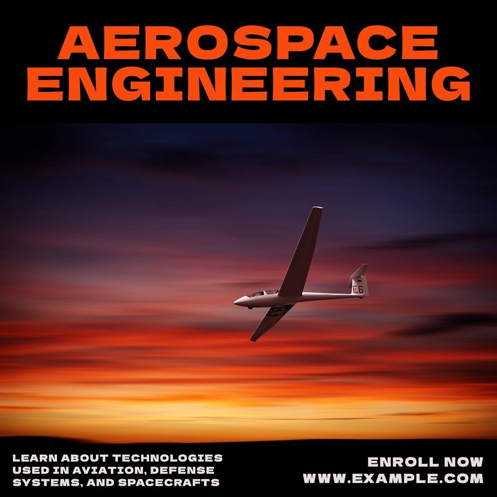 Aerospace engineering Instagram post template, editable text