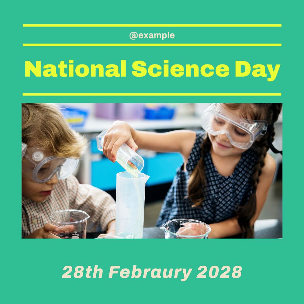 National science day Instagram post template, editable text