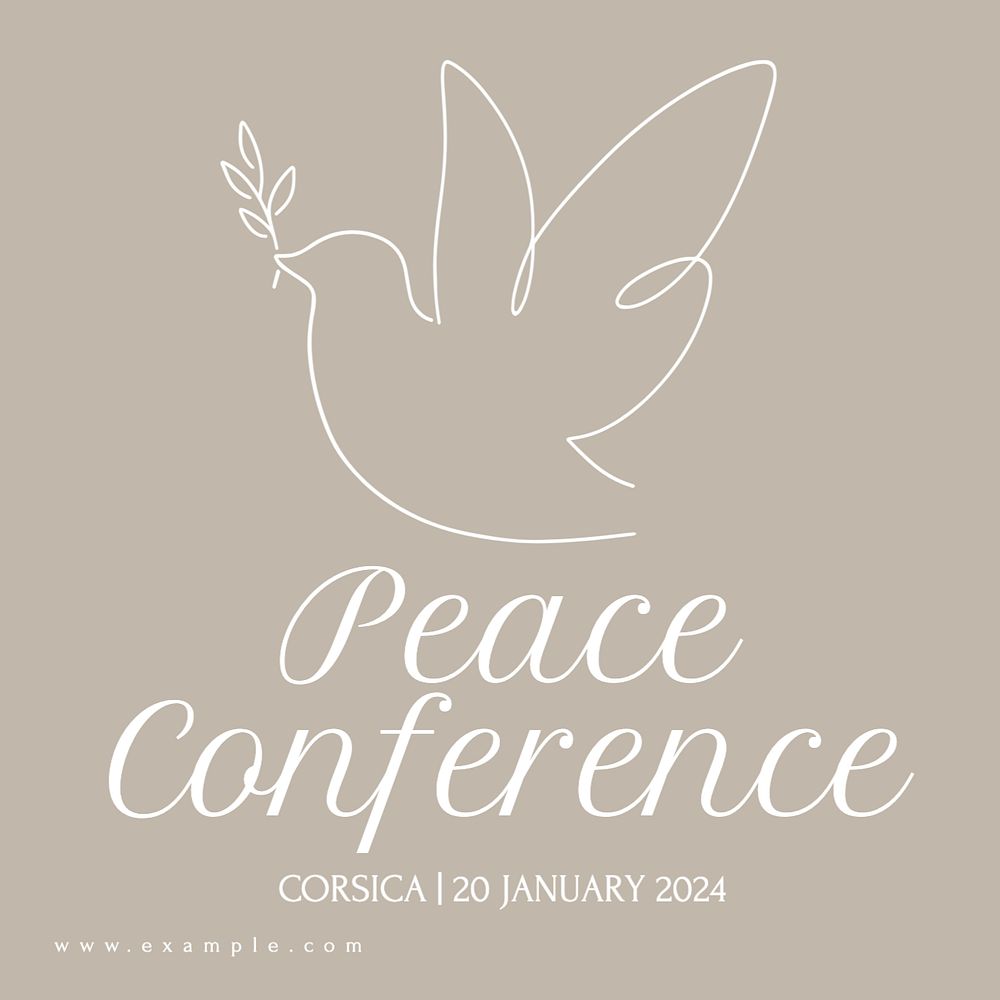 Peace conference Instagram post template, editable text