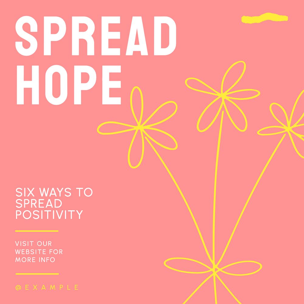 Spread hope Instagram post template, editable text