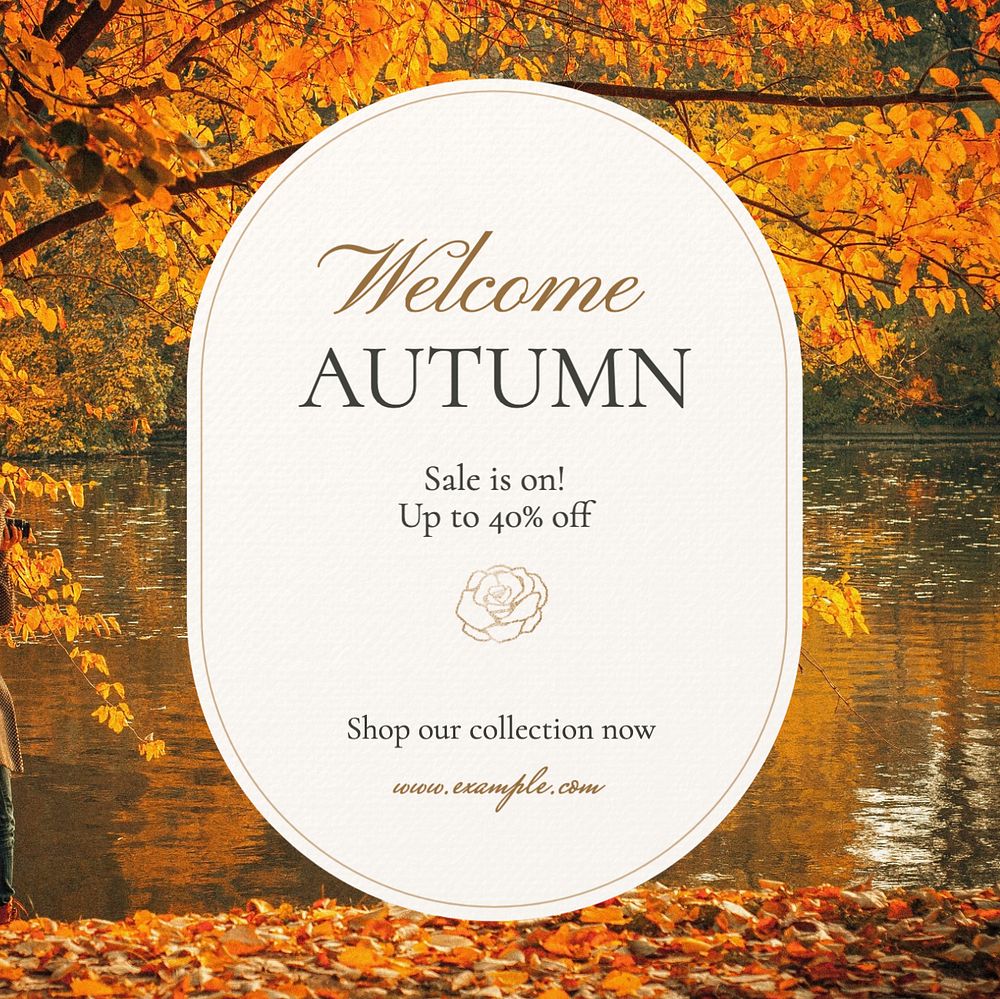 Autumn sale Instagram post template, editable text