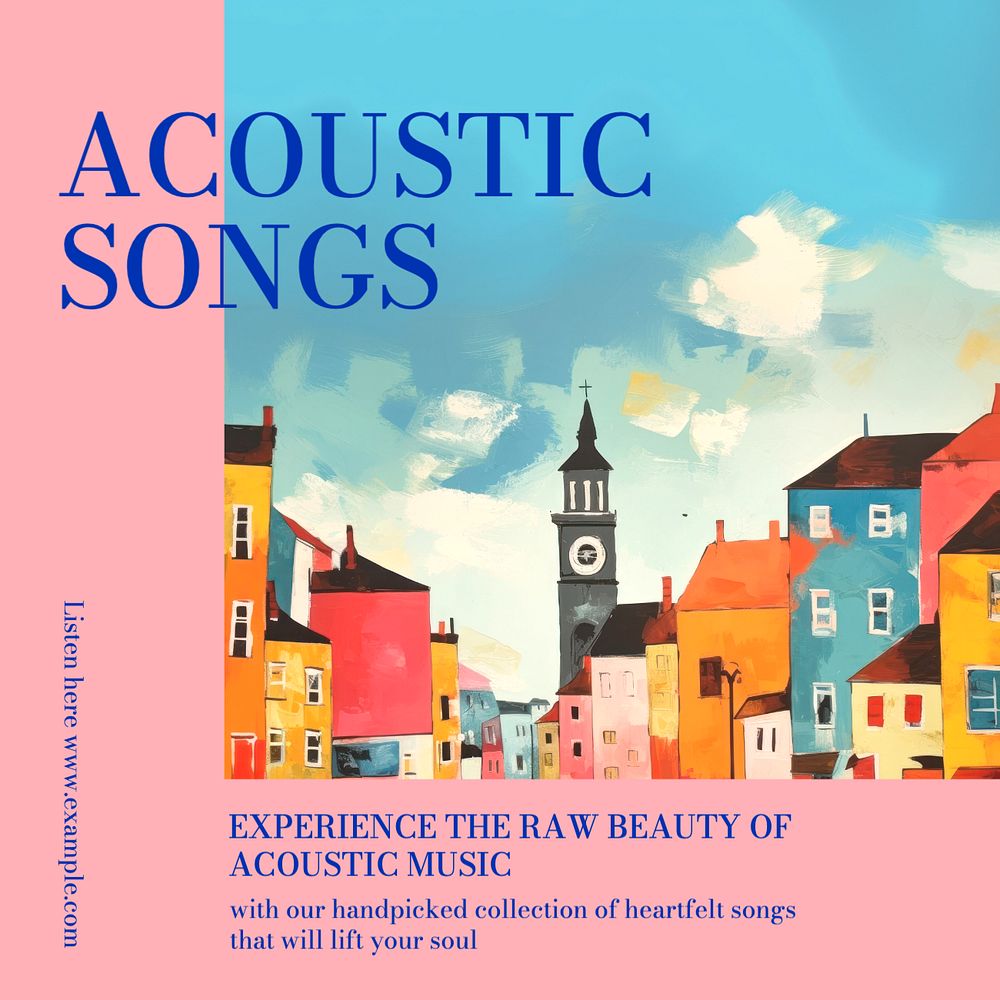 Acoustic songs Instagram post template, editable text