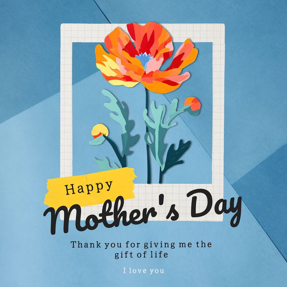 Happy mother's day Instagram post template, editable text