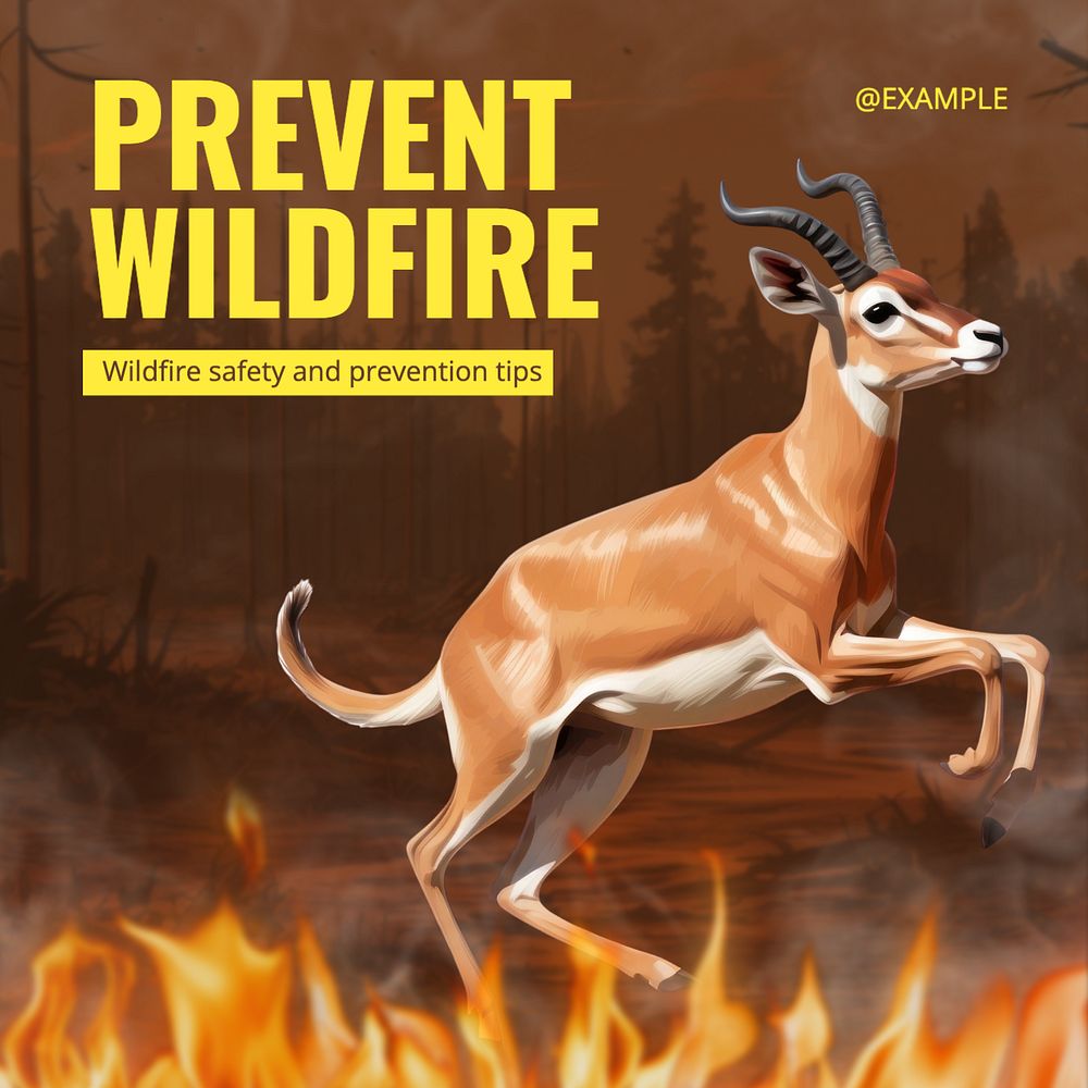 Prevent wildfire Instagram post template, editable text