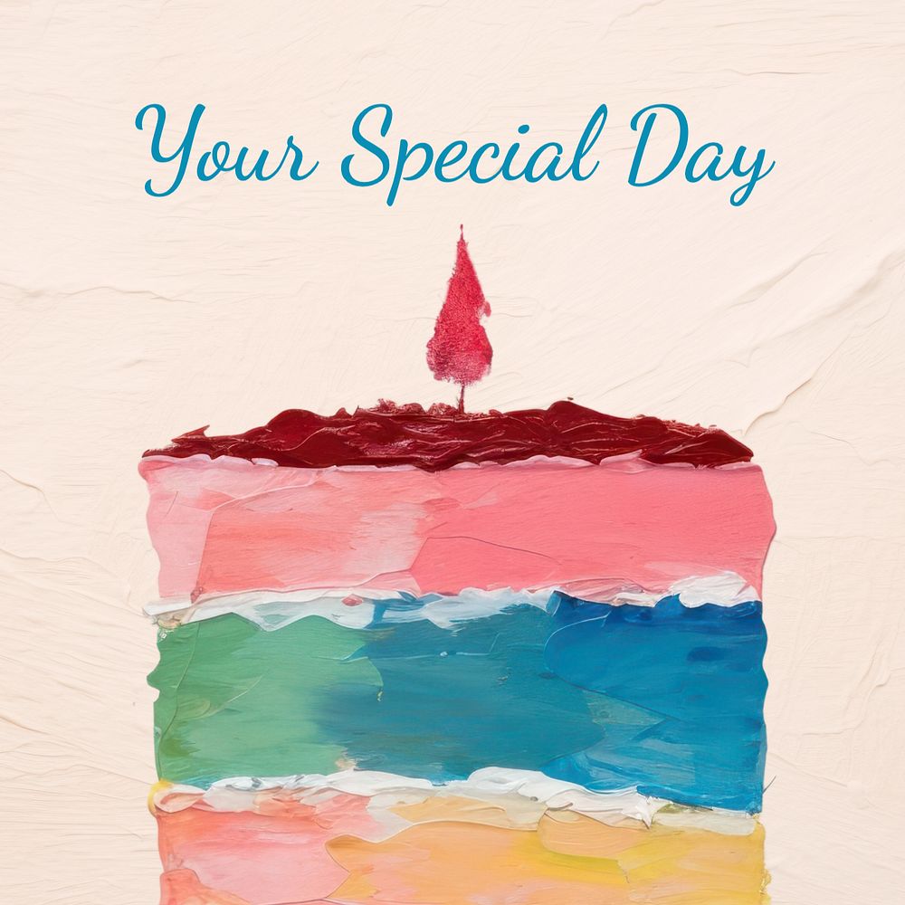 Your special day Instagram post template, editable text