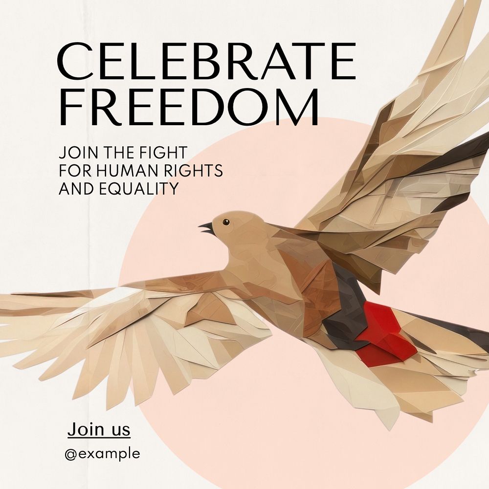 Celebrate freedom Instagram post template, editable text