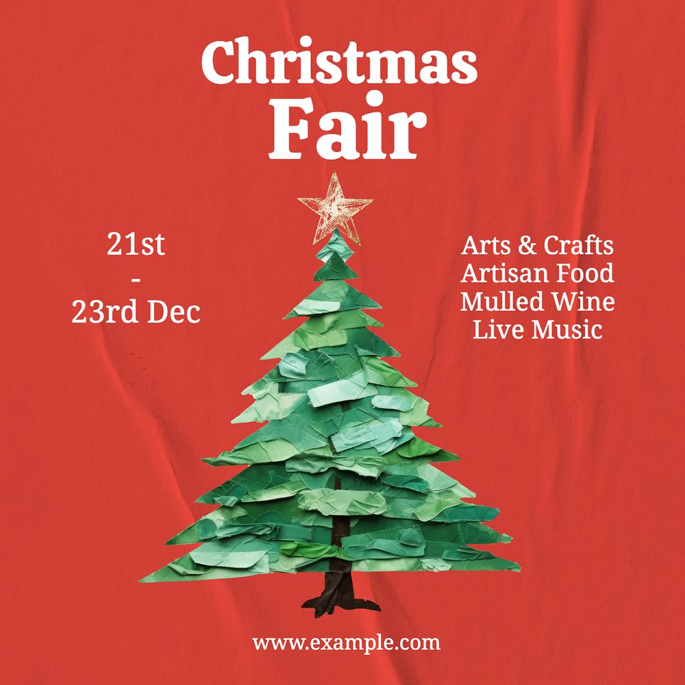 Christmas fair Instagram post template, editable text