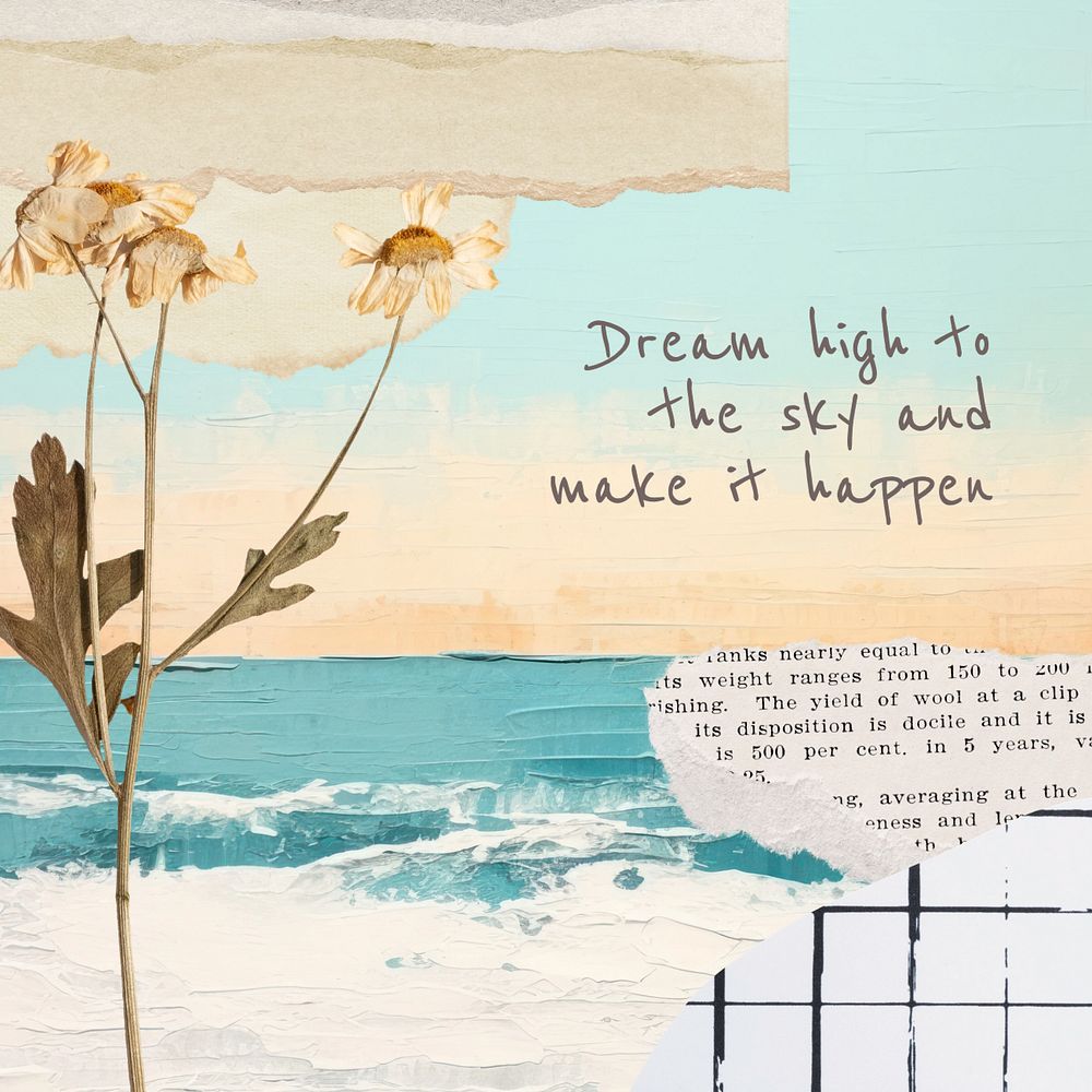 Dream high Instagram post template, editable text