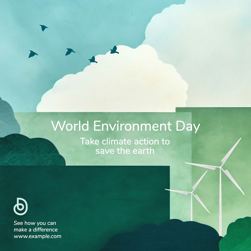 World environment day Instagram post template, editable text