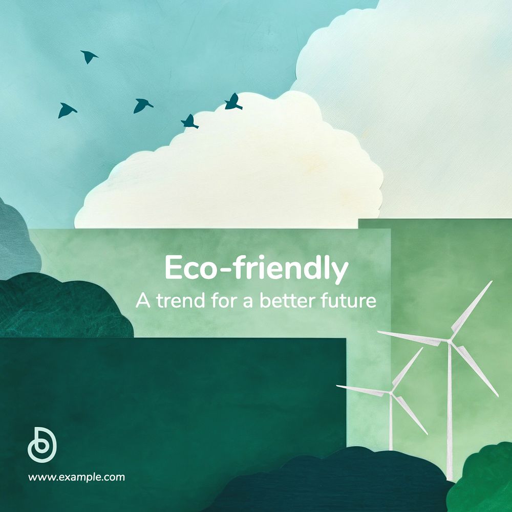 Eco-friendly Instagram post template, editable text