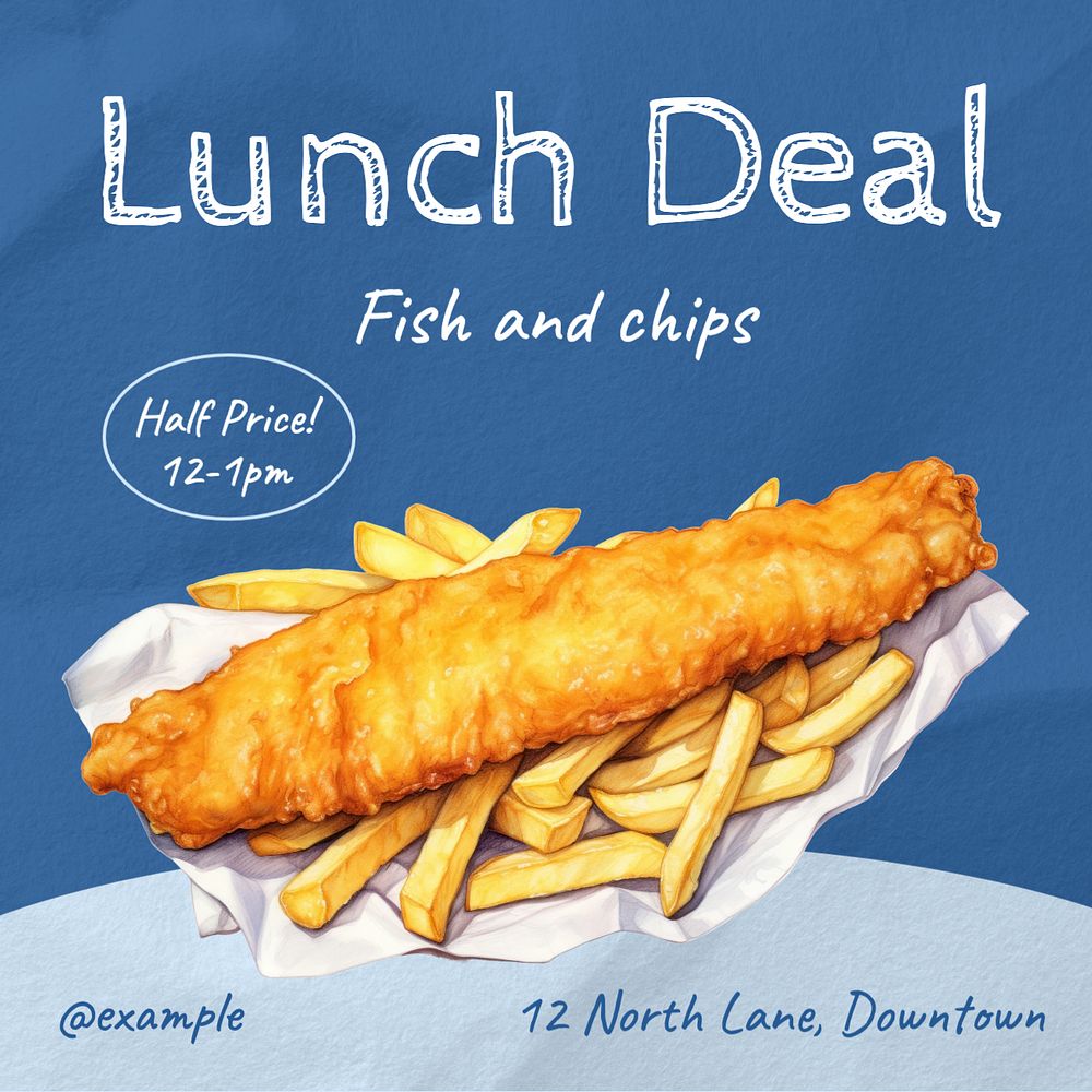 Lunch deal Instagram post template, editable text