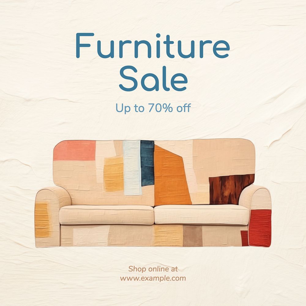 Furniture sale Instagram post template, editable text