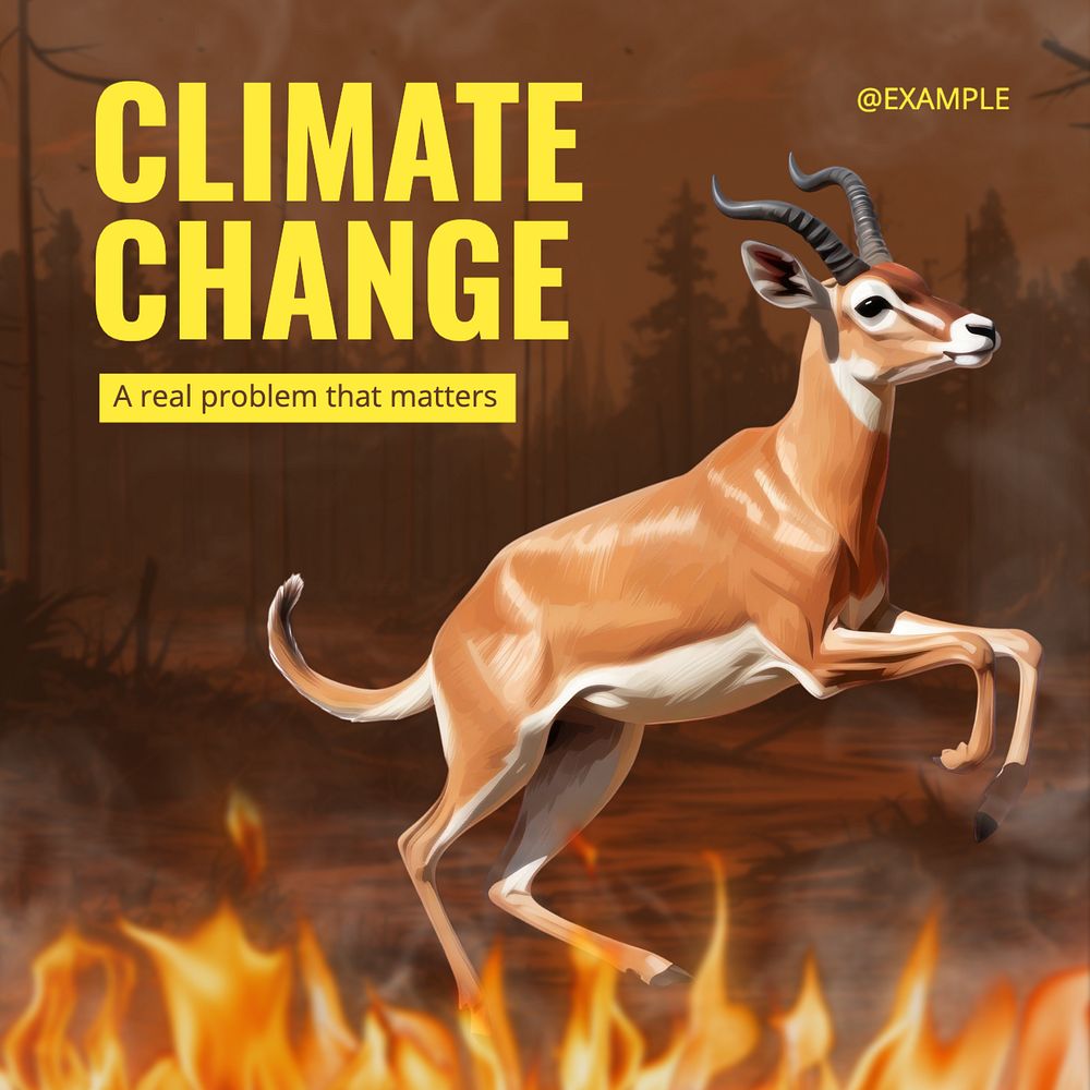 Climate change Instagram post template, editable text