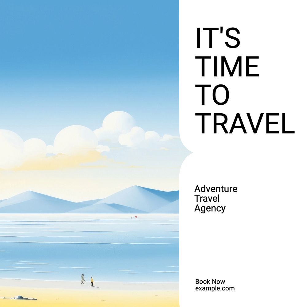 Travel agency Instagram post template, editable text