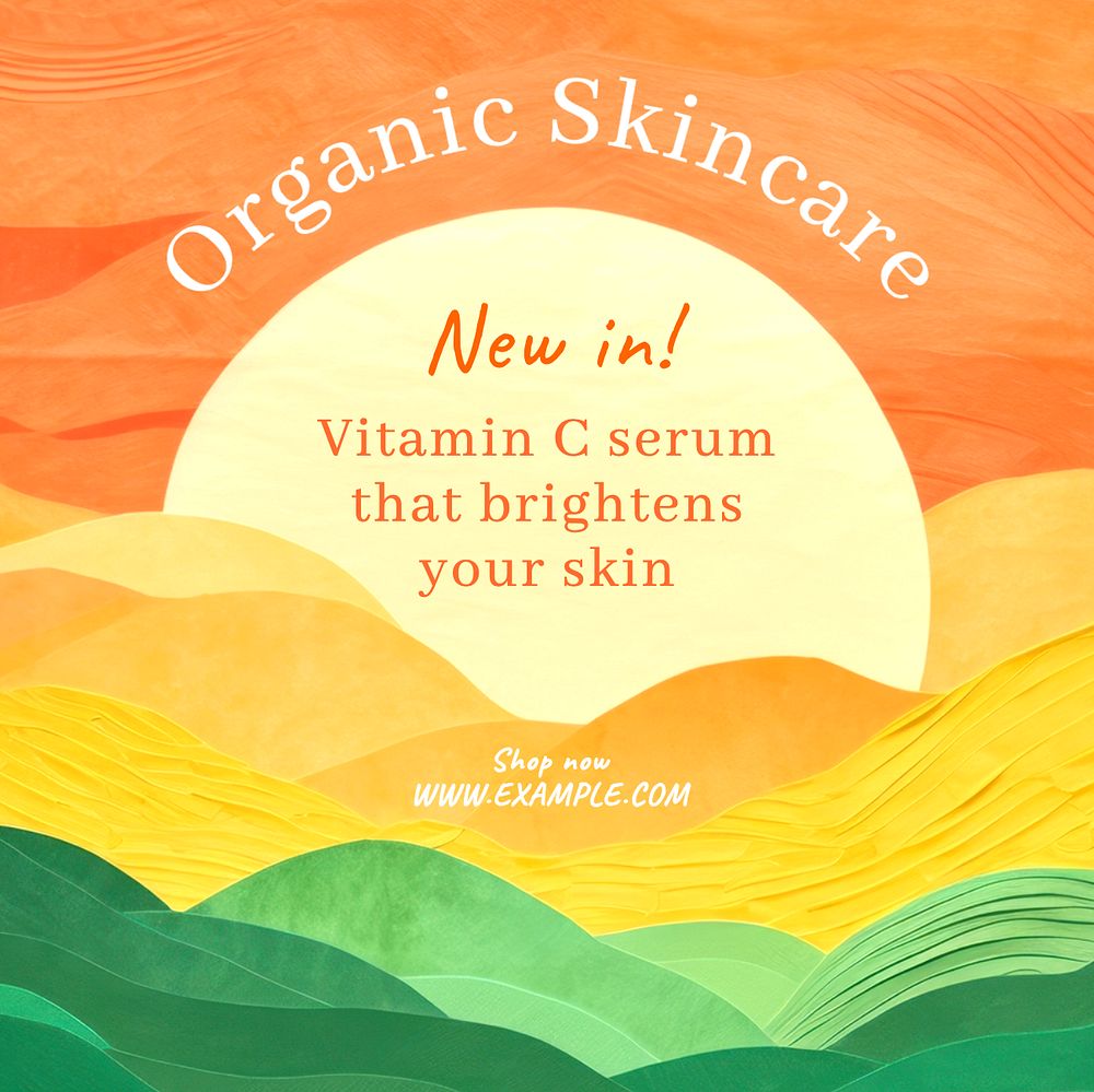 Organic skincare Instagram post template, editable text