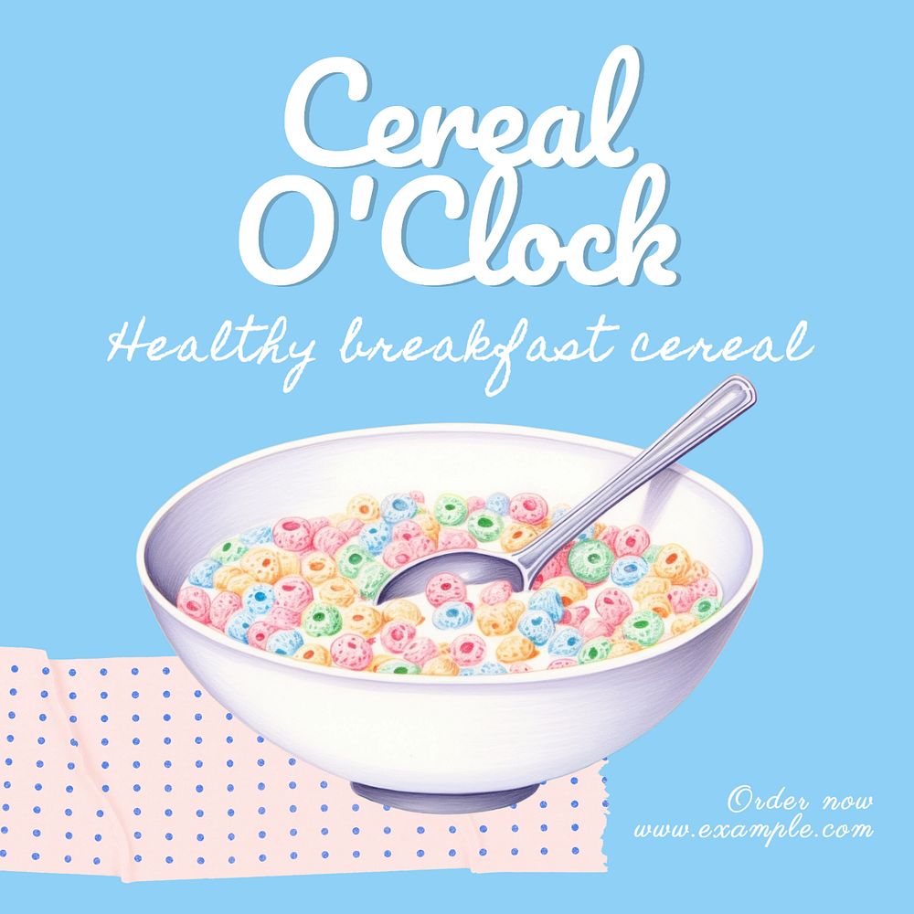 Cereal Instagram post template, editable text