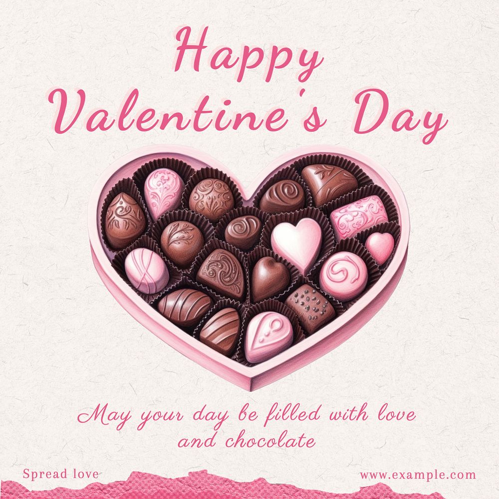 Happy Valentine's Day Instagram post template, editable text