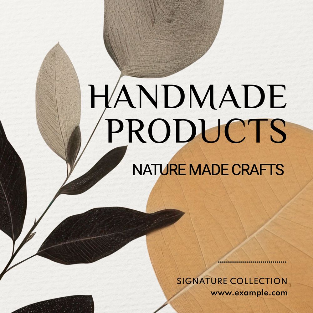 Handmade products Instagram post template, editable text