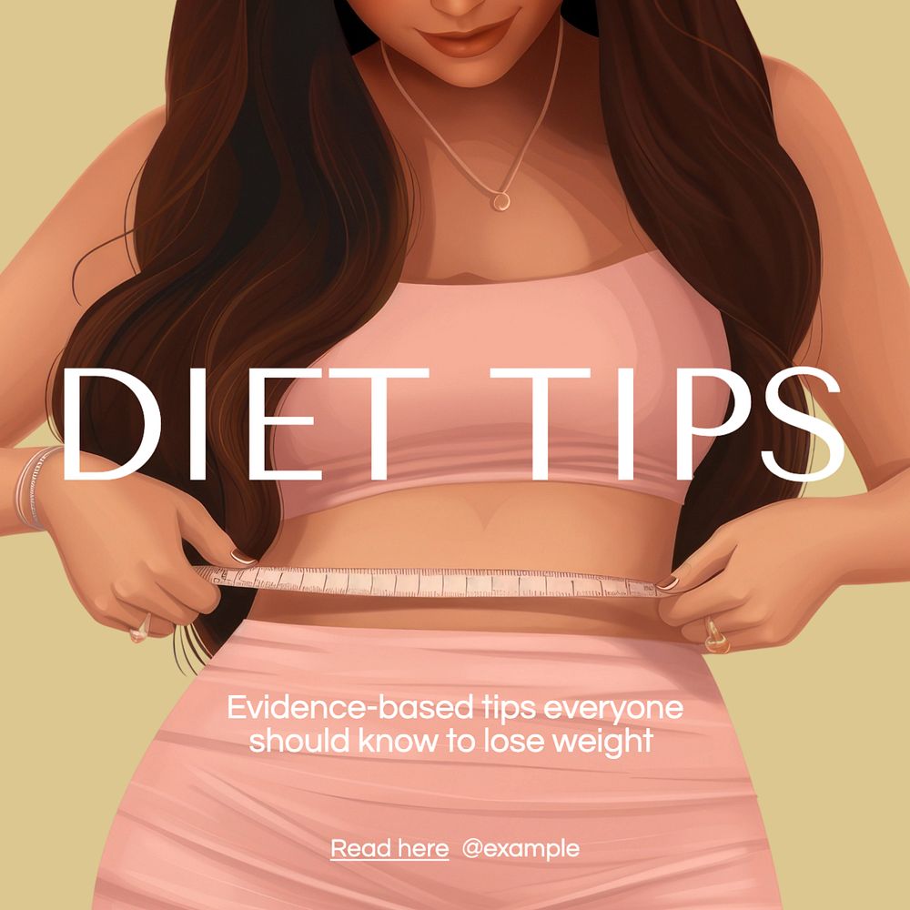 Diet tips Instagram post template, editable text