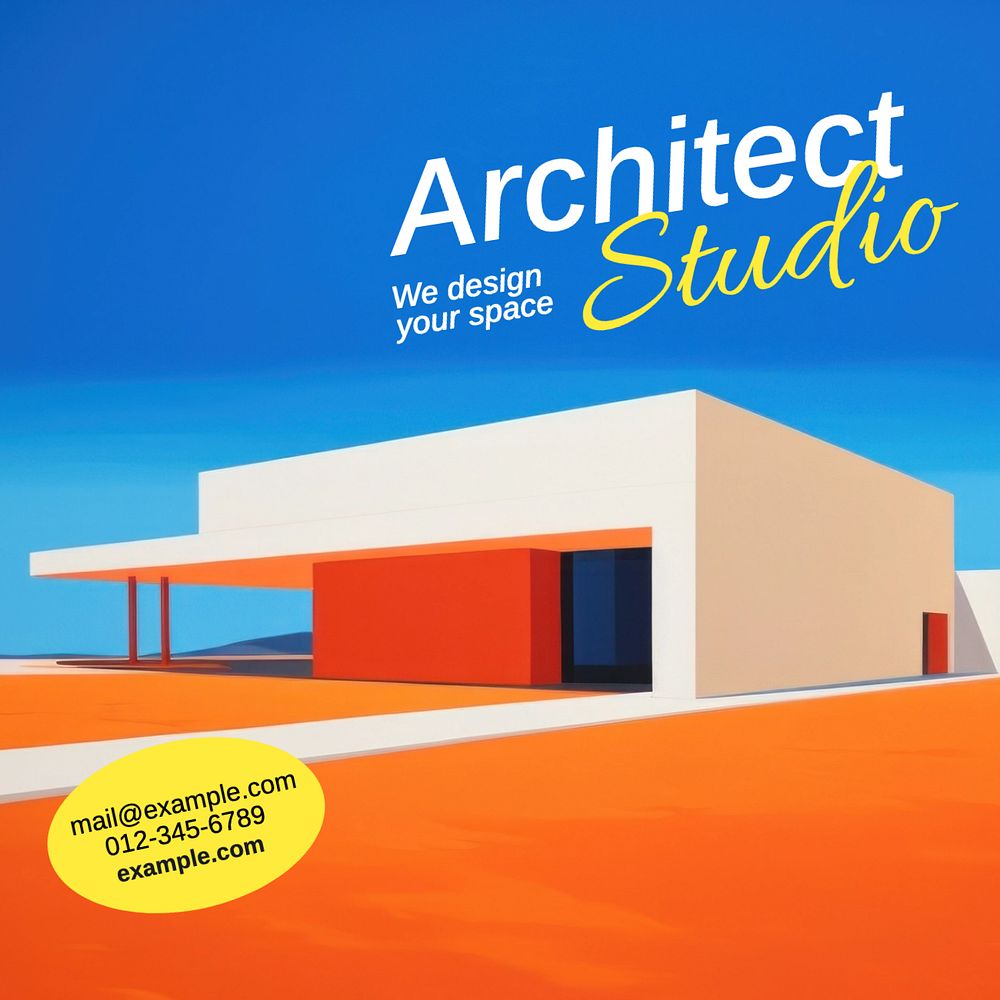 Architect studio Instagram post template, editable text