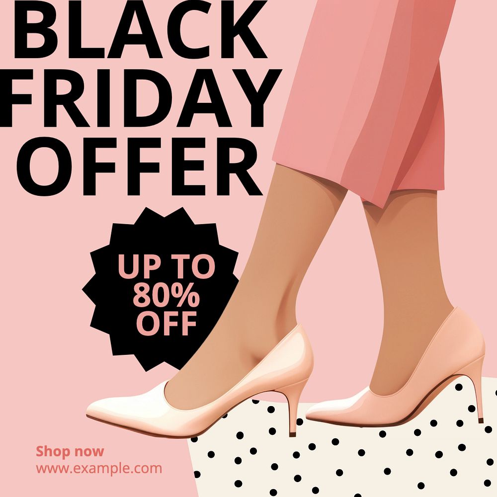 Black Friday offer Instagram post template, editable text