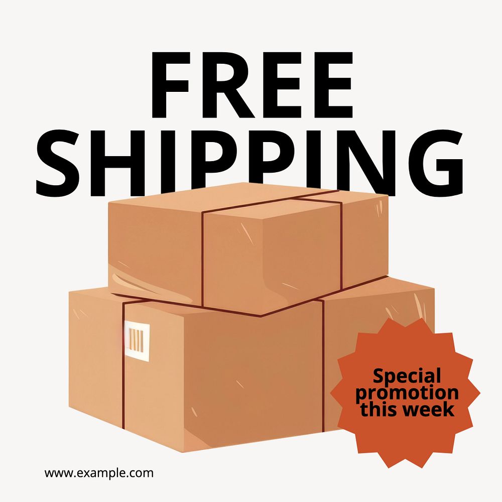 Free shipping Instagram post template, editable text