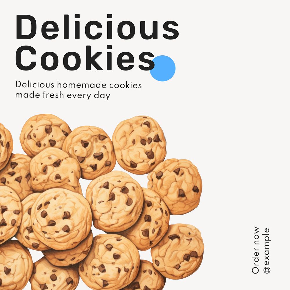 Delicious cookies Instagram post template, editable text