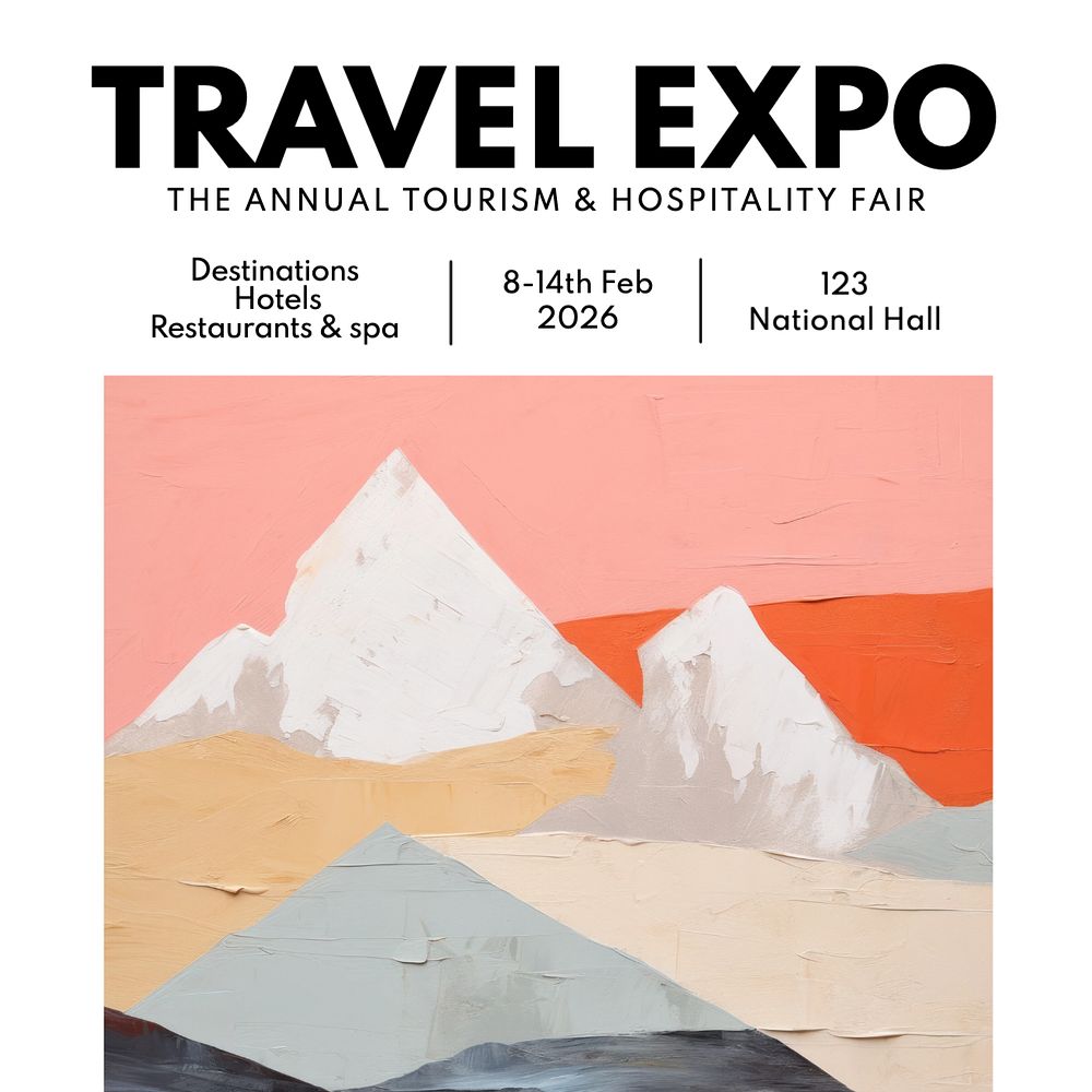 Travel expo Instagram post template, editable text