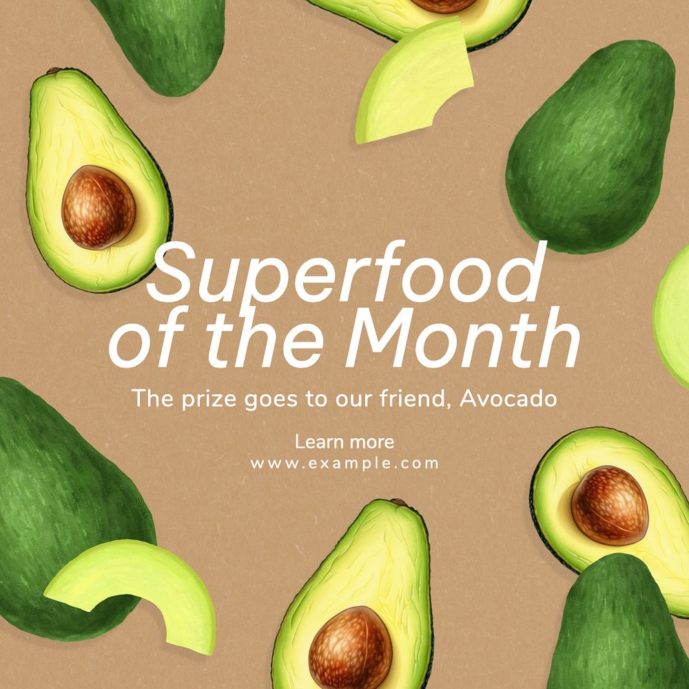 Superfood Instagram post template, editable text