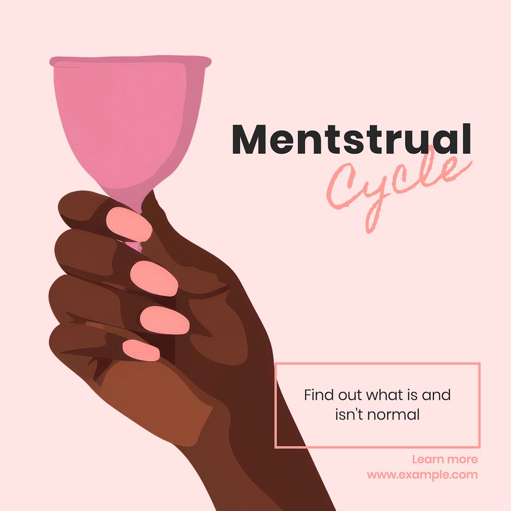 Menstrual cycle Instagram post template, editable text